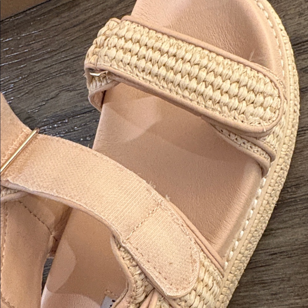 NIB [Steve Madden] Bigmona Natural Raffia Textured Platform Sandal Women’s 7 - Picture 10 of 13